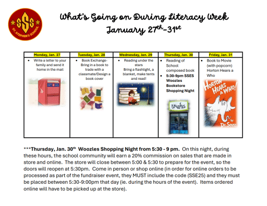 Literacy Week at a Glance